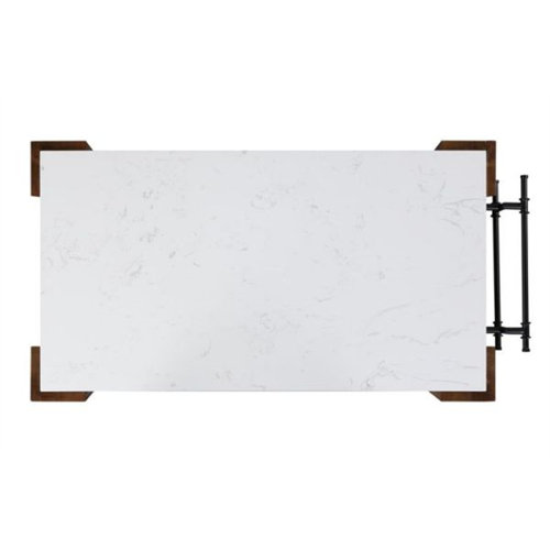 Red Barrel Studio® 50'' Wide Rolling Kitchen Island with Marble Top